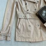 X Chromosome In X Tan Short Trench Coat Jacket Photo 2