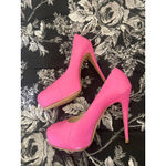 Brian Atwood  Pink Snake Platform Pumps Size 37 7 LEGALLY BLONDE Elle Woods Photo 4