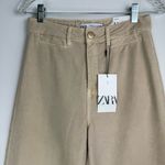 ZARA NWT  Marine Culotte Crop Pants Jeans Sz 4 Sand Beige Photo 2