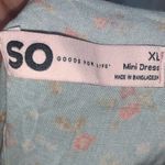 SO  Goods for Life Floral Blue Long Sleeve Mini Dress Photo 2