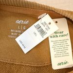 Aerie Mustard Oversized Crew Neck Sweatshirt Photo 6