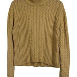 Jones New York VTG Cable Knit Wool Blend Sweater Size Large Yellow Fisherman Heavy Knit Preppy Photo 0