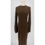 Honor The Gift Brown Fuzzy Knit Open Back Maxi Dress Medium NWT Photo 4