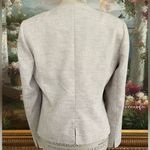 Ellen Tracy  Cream Linen Blend Mother of Pearl Colarless Blazer Size 10 Photo 1