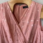 Ralph Lauren Lauren‎  Pink Floral Midi Dress Asymmetrical Hem Faux Wrap Size 16 Photo 2