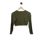 Urban Outfitters BDG Cropped Waffle Knit Henley in Olive Green Size XS Photo 7