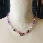 Amethyst Handcrafted opal moon glow crystal beaded necklace Photo 1