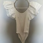 ZARA White Ruffle Bodysuit Photo 1