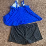 Summer Mae Two Piece Tankini with Shorts Set Swimsuit Plus Size 22W Blue NWT Photo 5