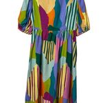 CROSBY by Mollie Burch Emilie Dress Fields Tie Front Cutout Colorful Dress NWT S Photo 6