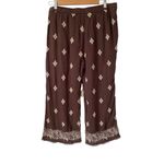 Sundance  Le Meridien Brown Embroidery Crop Pants Tassels size medium Photo 2