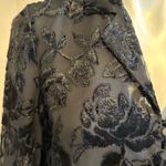 Talbots Vintage Black Crêpe-a- Georgette Floral Fancy Design Light Blaze… Photo 5