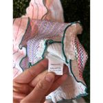 Chloe Oliver  Cotton Cropped Smocked Ruffle Stripe Preppy Dreamy 90s Tank Top Sz Photo 2