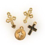 Mini Gold Cross Charms Set Photo 0