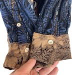 John Mark  Patchwork Button Up Tunic Size L Floral Lace Sheer Whimsigoth Grunge Photo 3