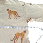 easel Ecru leopard T-shirt dress. Trendy 100% cotton oversized size small Photo 6