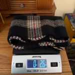 Plaid Scarf Black Red Gold White 62”x10” Fringe Unisex Photo 5