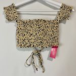 Xhilaration Women’s Smocked Underwire Bandeau Bikini Swim Top Animal Print NWT Photo 0