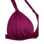 Amazon Balasami Retro 50s Triangle Bikini Top Small Plum Halter Plunge Neck Soft Padded Photo 4