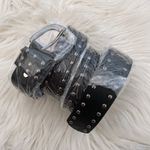 Garment Rivet Women Belt Punk Rock Style PU Leather For Trad Goth Jeans Steamp P Photo 1