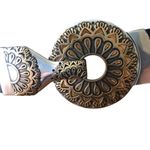 Chico's Chico’s Statement Belt Antique Gold Medallion Buckle/ Leather Adjustable M/L Photo 1