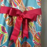 Gretchen Scott Shell Shock Ruffle Neck Dress Preppy Resortwear Tropical Size S Photo 2