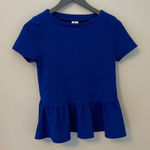 Elle -  Royal Blue‎ Top w/baby doll ruffle at waist. Size XS Photo 0