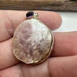 Flashy Lepidolite Mica & Amethyst Sterling Silver Pendant Purple Photo 7