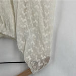 Heatherly Cottage Eyelet‎ Crop Top Balloon Sleeve Peasant Embroidered Size XSP White Photo 2