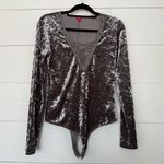 Guess Women’s Medium Lace Up Crushed Velvet Top Bodysuit Photo 0