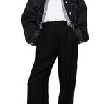 Banana Republic Women's Highwaisted Wide Leg Chambray Style Black Linen Pants 10 Photo 0