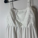 Evereve  Emmie Ruched White Pockets Midi dress large Photo 2