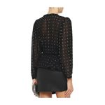 IRO  Top Womens Small Black Cadmos Wrap Effect Studded‎ Chiffon Peplum Blouse Photo 2