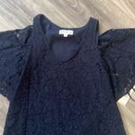 New Nanette Lepore Lace Cold Shoulder Swing Dress Dark Navy Mini Evening Formal Blue Size 2 Photo 3
