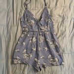 Tobi Keisha Blue Multi Print Surplice Romper Photo 1