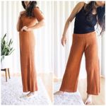 Baserange 100% linen etel long sleeve rib top with neck tie in umber NEW Photo 9