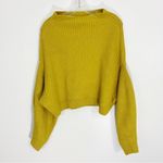 Free People  Emmy Mock Meck Sweater Long Sleeve Cropped Size XS Golden Yellow Photo 2