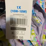 Time And Tru Women's and Women's Plus Size Wave Print Bikini Bottom Sz 1x purple Photo 2