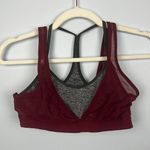 Aerie  Grey/Burgundy Layered Light-Support Mesh Sports Bra Size medium Photo 0