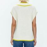 Pistola  Kiran V-Neck Sweater Vest Ecru/Zest Cream/Citron Yellow Boxy Fit Size L Photo 6