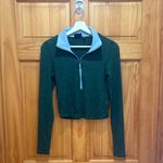 Urban Outfitters  Out From Under Size Medium Green and Blue Collared Crop Top Photo 1