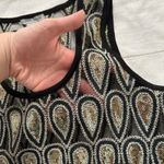 Charlotte Russe Black and gold sequin fringe sheer tank top size medium Photo 3