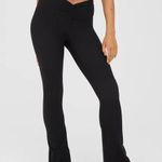 Aerie Real Me Black Waffle Knit High Rise Flare Leggings Photo 0