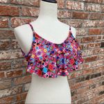 EcoPeace colorful, patterned and ruffled bikini top / S / Excellent condition Pink Photo 4