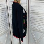 Cherokee Vintage  Embroidered Beaded Holiday Cardigan Sweater Black Multi Small Photo 2