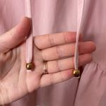 NWOT Dokotoo women’s light pink ruffle‎ tie neck pocket mini dress summer medium Photo 2