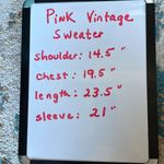 Vintage Pink Cotton Sweater Crewneck Cotton Womens Medium Photo 11