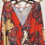 Venus  SUMMERTIME ORANGE MULTI MAXI DRESS Size 3X woman plus size slit in front Photo 3