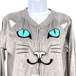 P.J. Salvage Womens Cat Face Gray One-Piece Pajama Onesie Size Large NWT Photo 2