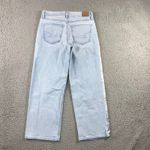 American Eagle Stovepipe Jeans Women 4 Short Wide Leg Stretch Light Wash Denim Photo 1